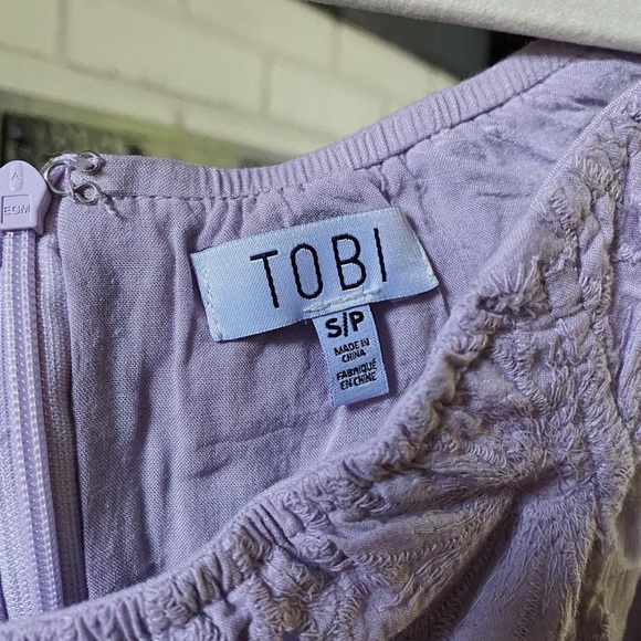 Purple Tobi Off-the-Shoulder Eyelet Sundress - Picture 4 of 5